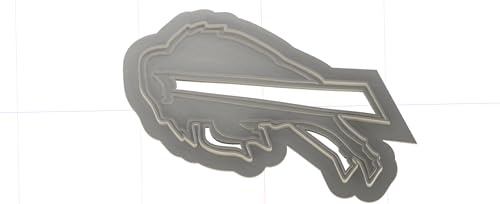 Doughboy's Attic 3D Printed Football Logo Cookie Cutter With Buffalo, Green, 1 Piece