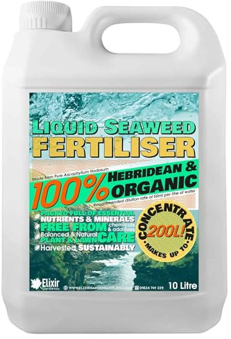 Elixir Garden Organic Hebridean Liquid Seaweed Plant & Lawn Fertiliser | Concentrated 10 Litre Bottle