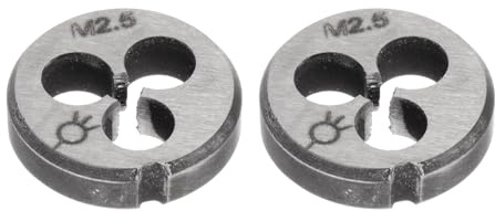 QUARKZMAN 2 Stück Runde Schneideisen, Metrisches M2,5 x 0,45 Gewinde (Rechtsgewinde), Legierter Werkzeugstahl Schneideisen Reparaturwerkzeug