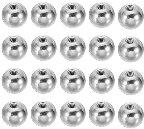 PATIKIL Écrou Borgne M4 x 12mm Sphérique 30 Pcs Cache Boulon Boule en Acier pour Trou Borgne, Poignée, Écrou, Décoration pour Meubles, Lampe ou Projet de Bricolage, Argenté