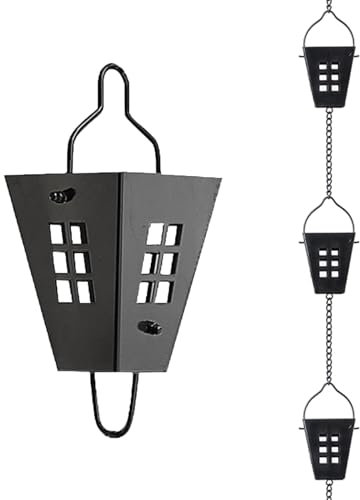 UrbanUp Regenablaufkette Quadratische Japanische Regenkette, Einzigartige Aluminiumlegierung Downspout -Kette, Schwarzpulverbeschichtete Wasserkette für Garten/Haustür/Korridor (Size : 4 m (13ft))