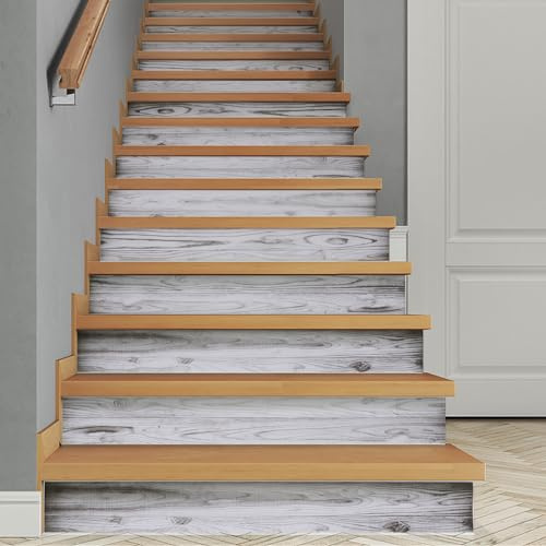 Treppenaufkleber,14PCS 100x18CM Selbstklebend Treppenstufen Wandmalerei Vinyl Treppe Steigleitung Abziehbilder,Antirutsch Sticker,Abnehmbar Türaufkleber Türtapete Treppe (Nordisch)