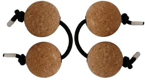Bola Rítmica Aslatuas - Cocteleras Asalato, 2 Pares de Instrumentos de Bola Asalato de Corcho Kashaka Shaker | Instrumento de percusión Bolas africanas clásicas para Amantes de la música para Bodas