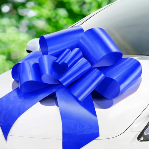Jonami Fiocco Regalo Gigante Auto, Fiocco Grande Blu per Macchina o 18 Compleanno. XXL Blu - ø 76 cm