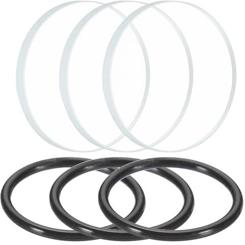 PATIKIL 0.9 Dia LED Lens, 3 Set Polished Edge Flashlight Replacement Parts Glass Lens with Silicone Ring for Light Source Lens Replacement, Transparent