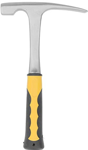 Marteau à roche pointu, marteau avec poignée antidérapante en PU absorbant les chocs pour l'exploration géologique, la chasse aux roches, la prospection (Cabeza plana)