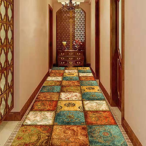 Alfombra de cocina frente al fregadero con patrones geométricos, impermeable, resistente al aceite, lavable, antideslizante, para cocina, sala de estar, dormitorio, entrada