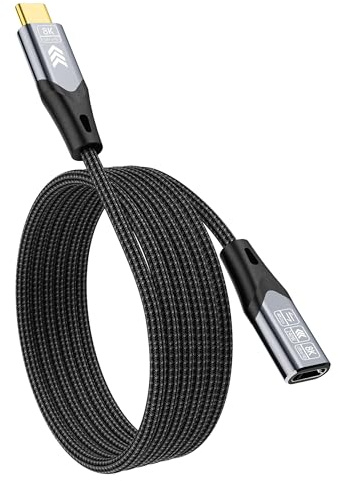 HOTUTUKI prolunga usbc 1m Compatibile con prolunga usb c thunderbolt 4 [40Gbps & 240W] cavo usb type-c maschio femmina, 8K@60Hz Cavo USB4 Per, Laptop, Monitor,telefono