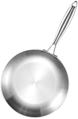 Pqahffowr Stainless Steel 3 Ply Frying Pan Wok Pan Cooking Fried Steak Gas Stove Pot Electromagnetic Saucepan Nonstick Pan 28cm