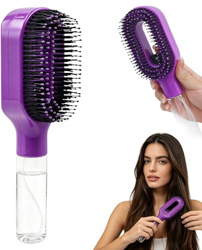 Dongcill Spazzola per Capelli Con Acqua,Spazzola 2 In1,Spazzola Districante | Spazzola con Nebulizzatore per Capelli Spazzola per Capelli Asciutti e Bagnati, per Donne e Uomini,per Capelli Ricci,Mossi e