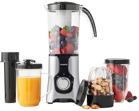 Emperial Blender, Juicer, Grinder | 4-in-1 Multi-Functional Personal Blender & Smoothie Maker| 2 Speed Settings and Pulse Function for Crushing Ice| For Smoothies, Protein Shakes and More 550W