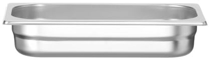 HENDI Contenitore Gastronorm, GN 1/3, resistenza termica -40 °C a 300 °C, compatibile con i forni a convezione, frigoriferi, bagno María, chafing dishes, 2,5L, 325x176x(H)65mm, acciaio inox 18/10