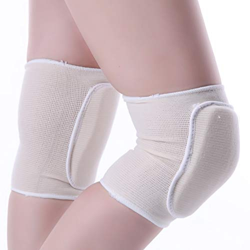 JIHUOO Genouillère Sport Protège Genoux Soutien de Genoux Guêtres Jambières de Danse pour Femme Beige