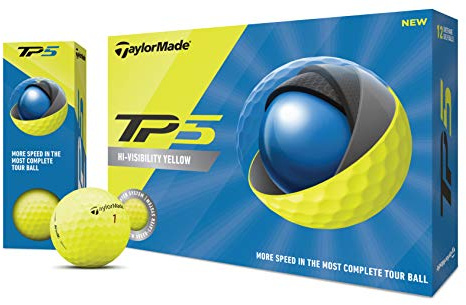 TaylorMade Unisex Golfball TM20 TP5, Gelb, 12 Stück, Einheitsgröße