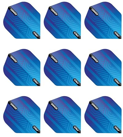 RED DRAGON Hardcore Ionic Blue Dart Flights Standard Dart Flights 3 Sets pro Packung (9 Wellen in total)