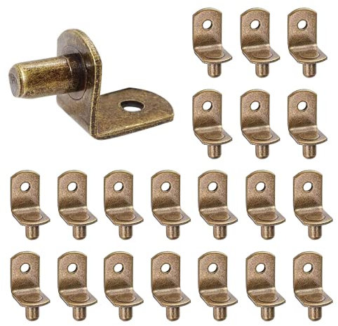 20Pcs Shelf Support Pegs,L-Shaped Support Shelf Bracket Pegs Metal Shelf Pegs Polished Nickel Steel Shelf Support Pegs Shelf Support Pegs Pin Bracket for Kitchen Cabinet Bookcase Closet(6cm)