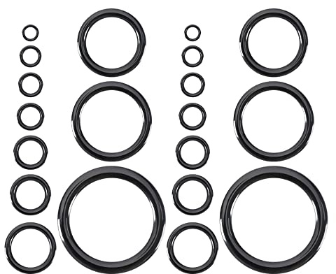 40 Stück Angelrutenführung Rutenring Set, Angelrute Ring aus Keramik 10 Größen 4,8mm-29,9mm Außendurchmesser Reparaturzubehör Schwarz