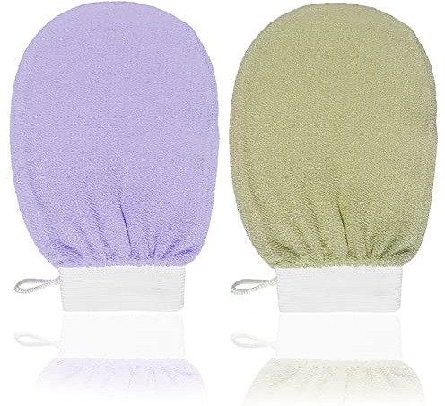 2 Stück Peelinghandschuh Peeling Dusche Handschuh Dusche schrubben Handschuhe Tief Körper Bad Mitt Reinigt Porentief für Körper & Gesicht Duschschwamm für Peeling & Body