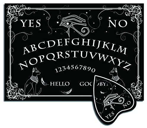 CREATCABIN Tablero Espíritu Madera Tablero PénduTablero Madera Parlante Ouija Planchette Juego Adivinación Radiestesia Negra Spirit Mensaje Metafísico Decoración Wicca 11.8 x 8.3 Pulgada-Ojo Horus
