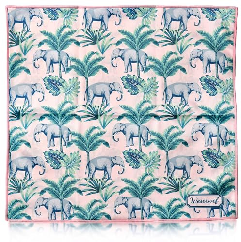 WESERWEF Design Microfiber Glasses Cleaning Cloth, Premium Cleaning Cloths for Spectacles, Lens, Screens, Tablets, Eyeglasses, 12 x 12, Ultra-Soft & Scratch-Free (elephant)
