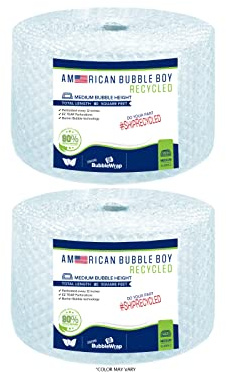 5/16 Medium Recycled Bubble Wrap - 2 Rolls