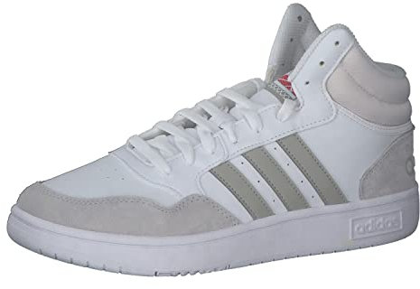 adidas Herren Hoops 3.0 Mid Lifestyle Basketball Classic Vintage Shoes Schuhe, Cloud White/Metal Grey/Grey one, 41 1/3 EU