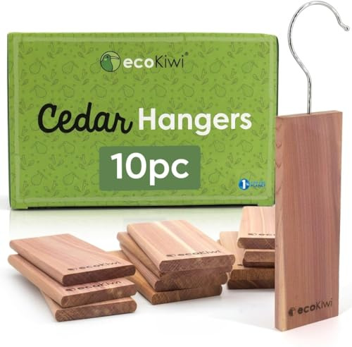 ecoKiwi Anti Mites Textiles pour Vêtements - Paquet 10 Blocs - Antimites Vêtements Puissant au Bois de Cèdre - Répulsifs à Mites de Vêtements Naturel - Protection Longue Durée & Parfum Frais