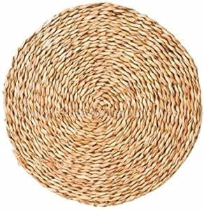 Pack 6 Salvamanteles Individuales | Manteles Individuales Redondos de Enea Fibras Naturales (25 cm)