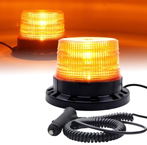 Lumière LED stroboscopique lumière clignotante d'urgence 9-30 V magnétique clignotant avec câble de charge pour chariot élévateur véhicules de construction tracteurs Golf UTV.