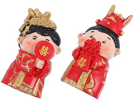 VINTORKY 2St Kühlschrankmagnet die chinesen kühlschrankaufkleber zettelhalter tiegerbalm red Hochzeitsaufkleber chinesische hochzeitsdeko Jahrgang schmücken viel Glück Baby Liebhaber Harz