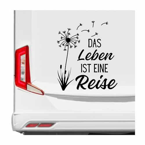 KLEBEKÖNIG Wohnmobil Wohnwagen Aufkleber - Das Leben ist eine Reise Pusteblume - Camping Autoaufkleber Reisen Van Bus Dekor Caravan Wohnanhänger Camper