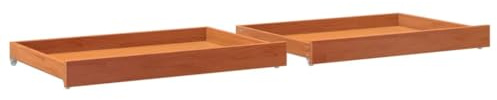 vidaXL Schubladen für Tagesbett 2 Stk., Schublade mit Stauraum Rollen, Bettschublade Bettschubkasten, Wachsbraun Massivholz Kiefer