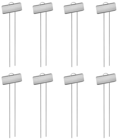 rongweiwang 8 Stück Pflanzenetiketten für Garten, Blumen, Gräser, Bonsai, Schild aus Edelstahl, tragbar, wiederverwendbar, Namensschild, Gartengerät
