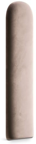 Muralo Panel de Pared Tapizado Magic Velvet - 20x60 cm, Rosa empolvado | Cojín de pared acolchado en terciopelo, efecto 3D, montaje en la pared con adhesivo, ideal como cabecero de cama o respaldo