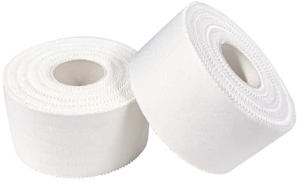COMOmed Athletic Tape - Cinta deportiva blanca, fácil de rasgar, fuerte, no pegajosa, reduce la muñeca y el tobillo para atletas y entrenadores médicos (2, color blanco, 1.5 pulgadas x 45 pies)
