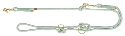TRIXIE Hundeleine Soft Rope V-Leine XS–S, aus Tau – 2 m/6 mm, Salbei | Gewebtes, weiches Material – für kleine Hunde, 3-fach längenverstellbar für flexiblen Einsatz, robust verarbeitet