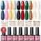 PEACECOLOR Smalto in Gel per Unghie 10 Colori Smalti Semipermanenti Rosso Verde Marrone Giallo Nudo Nero Gel e 5 Fogli Adesivi Decorazioni per Unghie UV Smalto per Unghie