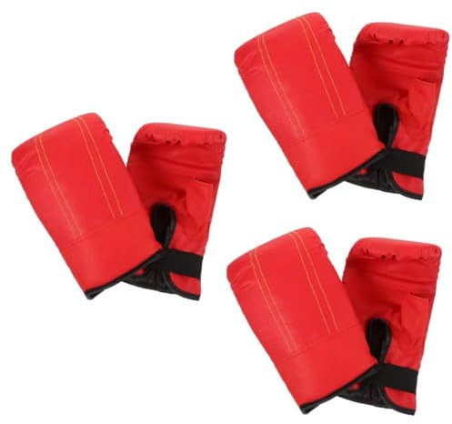Supvox 3paare Kickboxhandschuhe Für Erwachsene Und Mädchen Ergonomisches Design Leicht Und Tragbar Strapazierfähigem Material Für Training Und Sparring Rot