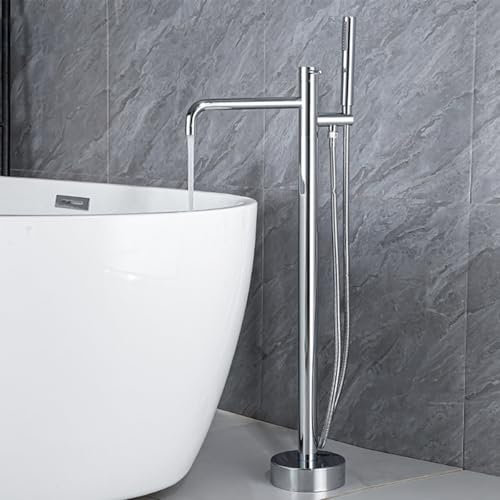 Generisch Badewanne Armatur Wasserhahn Dusche Chrom Freistehende Badewanne Wasserhahn mit Dusche Wasserhahn Dusche Einhebel mit Handbrause und Duschschlauch B