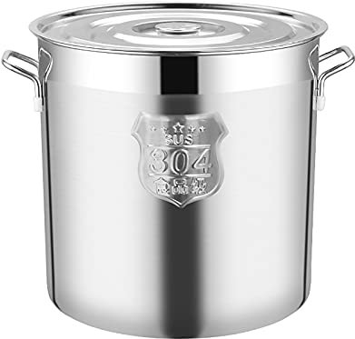 OLSKFUH 304 Stainless Steel Stock Pot, Stockpot, Large Deep Stainless Steel Stock Pot Cooking Stockpot,20 * 20cm,20 * 20cm