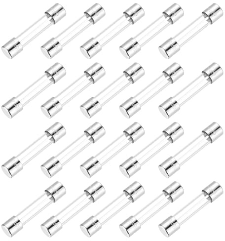 sourcing map Glassicherung, 15 A, 250 V, 6 x 30 mm, Zeitverzögerung, UL-gelistet, träge Sicherung für Haushaltsgeräte, 20 Stück