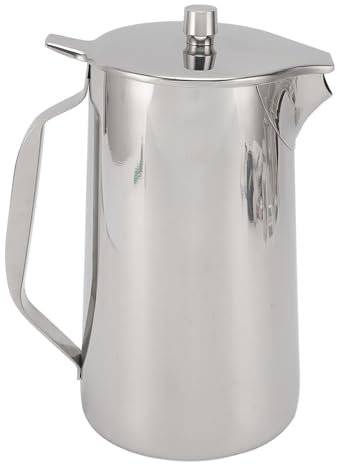 Jarra de Agua Fría de Acero Inoxidable de 1,8 L, Jarra de Metal para Bebidas con Tapa y Pico, Tetera Grande Helada para Nevera, Jugo y Bebida Casera