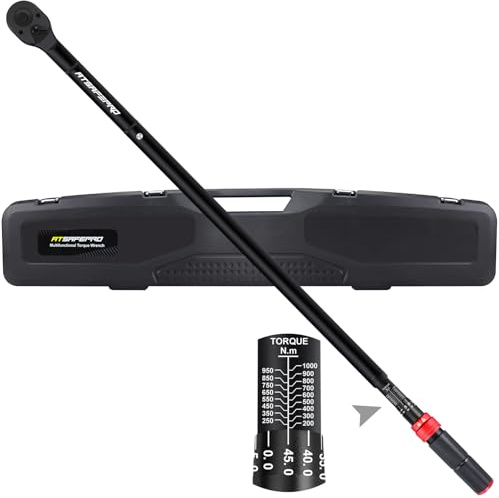 ATsafepro 3/4 Inch Torque Wrench, 200-1000 Nm Torque Wrench, ±3% Accuracy, 48 Teeth Dual-Direction Adjustable Ratchet with Calibration Certificate for Heavy Trucks, Tractors, Industrial Machinery