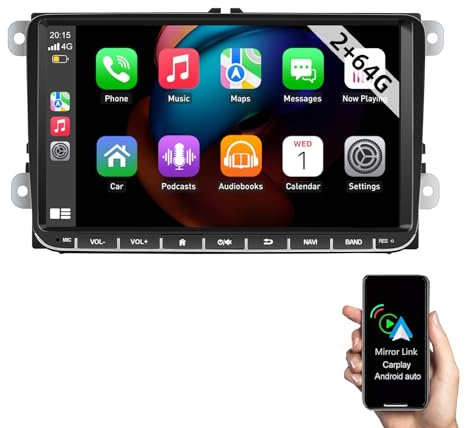 ESSGOO 2+64G Android 14 Autoradio Carplay und Android Auto Für VW Golf 5 Golf 6 Polo Passat Touran Skoda Seat, 9 Zoll Touchscreen mit Bluetooth FM RDS GPS USB SWC WiFi