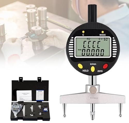 VNATWGOO High Accuracy Digital Radius Gauge, Digital Display Radius Indicator Measurement Tool, Electronic Inside Outside Radius Gage, with 5 Measuring Jaw