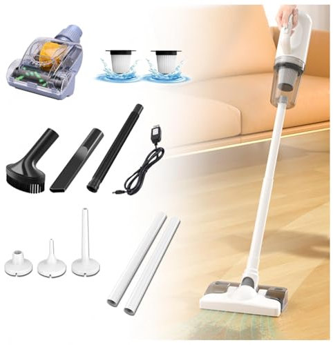 LRF-yxkj Aspira E Lava Pavimenti Casa 5 in 1 Portatile, 200ml Serbatoio Dell’acuqa, Scopa a Vapore Lavapavimenti Senza Filo per Pavimento Tappeti Animali e Gli Interni Delle Auto