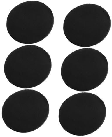 WEKADRIN 6pcs Ultra Thin Black Pu Leather Loose Powder Puff 54mm Soft Velvet Face Makeup Applicator Pads for Women’s Foundation and Pressed Powder