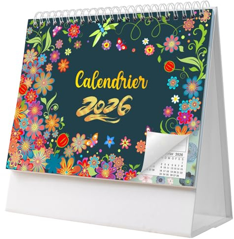 AEYAKA Calendriers de Bureau 2026 Calendriers Novembre 2025 à Décembre 2026, 20 x 20,5 cm Français C08