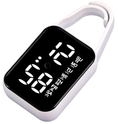 XuQiZZpp Montre électronique LED à suspendre, veilleuse étanche, tactile, montre numérique pour femme et homme, cadeau porte-clés montre de poche, blanc, taille unique