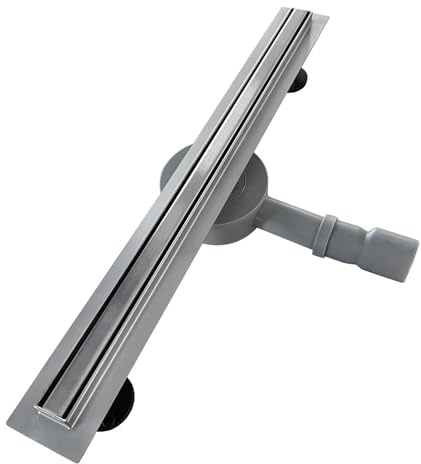 TIKA Caniveau de douche italienne compact L.50 cm acier inoxydable avec siphon 360°, drainage 36l/min